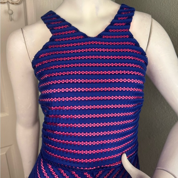 LILLY PULITZER Megyn Fit & Flare Dress In Blue/pink Size Large. - Picture 3 of 13